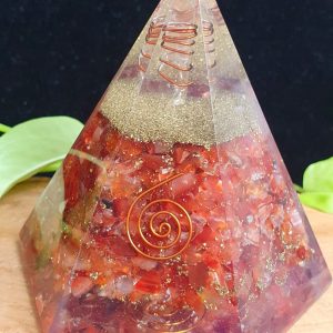 Carnelian Cone Orgonite with mixed symbols